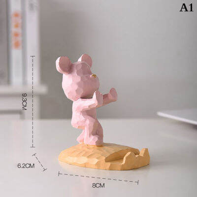 yizhuoliang Home Decoration น่ารักหมีโทรศัพท์ Holder โต๊ะทำงานอุปกรณ์เสริมความงาม Kawaii Room Decor gadgets เดสก์ท็อปประติมากรรมของขวัญ