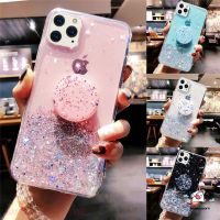 [L.W.F ร้อน] ESR เคส iPhone 11 12 Pro Max 6 6S 7 8 Plus XR X XS MAXSE เคสอีพ็อกซี่ประกายเพชร TPU อ่อนพร้อมขาตั้ง