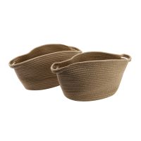 2 Pack Folding Cotton Basket Hamper Storage Basket Clothing Debris Storage Basket Toy Laundry Basket