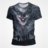 2023 In stock The 9527 Chapter 2 Horror Men Women Clown 3D Printed Short Sleeve O Neck Breathable Oversized T-shirt Summer Clothes，Contact the seller to personalize the name and logo