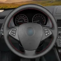 Car Steering Wheel Cover Wearable Black PU Artificial Leather For BMW X3 E83 2005 2006 2007 2007 2009 2010 Four season