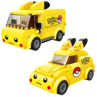 Hot Cartoon Anime Pokemon Pikachu Cute Car Bus Model Building Blocks Bricks Sets Classic Movie Dolls Kids Toys For Children Gift