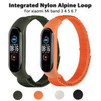 Alpine Loop สำหรับ Xiao Mi Mi Band 3 4 5 6 7สร้อยข้อมือ Smartwatch อุปกรณ์เสริมกีฬาไนลอนเปลี่ยนสร้อยข้อมือสำหรับ Mi Band 3/4/5/6/7 Watchband