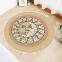 Nordic Ethnic Style Round Large Area Rug for Bedroom Bohemia Woven Cotton Rug Car Living Room Bedroom Coffee Table Car Mat