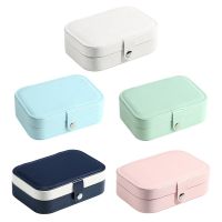 Portable Jewelry Box Jewelry Organizer Display Travel Jewelry Case Boxes Button Leather Storage Zipper Jewelers