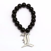 Charm Beaded Bracelet Cartoon Death Note Double Logo Two Color Elastic Cord Beads Bracelet