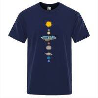 Cosmic Solar System Planets Print Man Tshirt Loose Clothing Regular Sleeve T Shirts Male Tee Gildan