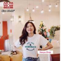 เสื้อยืดแขนสั้นงานปัก-งานป้าย CC-OO NO.14  ( S M L XL ) ผ้า Cotton 100% แพทเทิร์นทรงตรงสวมใส่ได้ทั้งชาย/หญิง