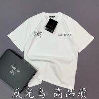 Arcteryx เสื้อยืดแขนสั้นสะท้อนแสงรุ่นที่ถูกต้องสำหรับนกโครงกระดูก23ชิ้นเสื้อยืดแขนสั้นสำหรับผู้ชายและผู้หญิงพร้อมเสื้อขนาดใหญ่กลางแจ้งสไตล์ใหม่