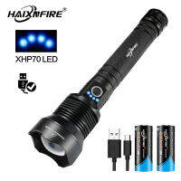 Haixnfire H007 8000 Lumens Xhp70.2ที่แข็งแกร่งไฟฉายซูม Led ที่ดีที่สุดตั้งแคมป์กลางแจ้งเครื่องชาร์จ USB