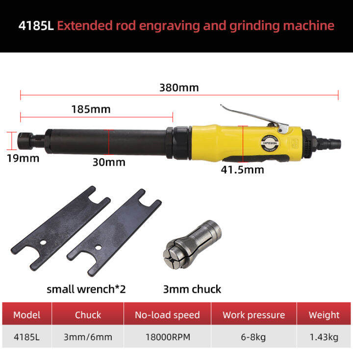 hifeson-1-4-เครื่องเครื่องเจียรลมเครื่องเจียรเครื่องเครื่องบดเครื่องแกะสลักเครื่องขัดเงาสำหรับเครื่องมือสูบลมที่มีหัวยึด3มม