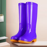 [COD] shipping rain boots womens middle high plus velvet waterproof shoes rubber shoe wear-resistant water fashion adult non-slip kitchen workers