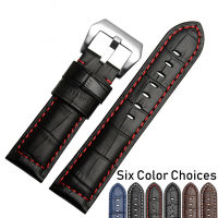 คุณภาพสีน้ำตาล Handmade Band Men Watchband สำหรับ หนังสายนาฬิกาชายเปลี่ยนแถบ Wist สร้อยข้อมือ22มม. 24มม. 26มม.