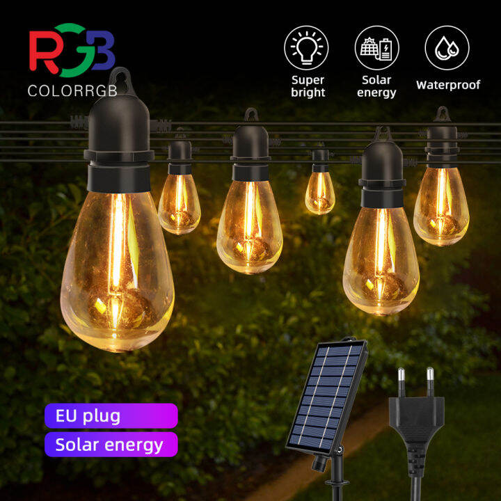 Outdoor String Lights ,Heavy Duty LED Porch String Lights S14 E12 LED