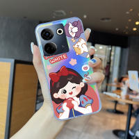 เคสโทรศัพท์สำหรับ Tecno Camon 20 Pro Girls น่ารักการ์ตูนอลิซสโนว์ไวท์เรนโบว์โทรศัพท์สลายเลเซอร์ใสขอบบางเฉียบ TPU นุ่มมากเคสกันกระแทกมีสีสันสดใสในตัวฝาบัตรเลเซอร์