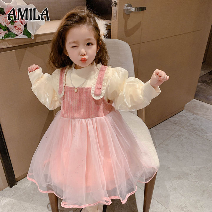 amila-ชุดเด็กผู้หญิง-ชุดลูกไม้ฝรั่งเศสแฟชั่นเด็กทารกชุดเจ้าหญิงชุดเดรสเด็กผู้หญิง