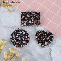 【BEIBEI】 Papaya Mini Make-Up Compact Pocket Flowers Two-side Folding Vintage Cosmetic Mirrors Papaya