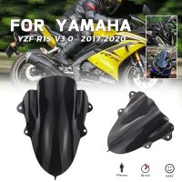 ที่บังแดดมอเตอร์ไซค์สำหรับยามาฮ่า YZF-R15 V3.0 R15 V3 2017-2020กระจกรถจักรยานยนต์หักเหแผ่นบังแดดติดกระจกหน้ารถกระจกบังลม