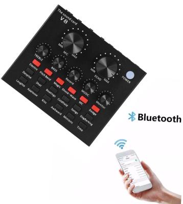 LXJ V8 BT USB เสียงชุดหูฟังไมโครโฟน Webcast สดการ์ดเสียงสำหรับโทรศัพท์ มี Bluetoothเเพ็คภตัว