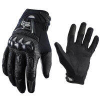 ถุงมือรถจักรยานยนต์หนังไนลอน Hard Shell Breathable Windproof Full-Finger Moto Riding Gloves【fast】