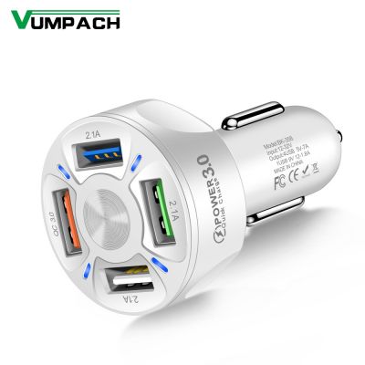 （A LOVABLE） VumpachCar Charge 4พอร์ต USB 48W Quick 7ACharging11 XiaomiMobileCharger AdapterCar