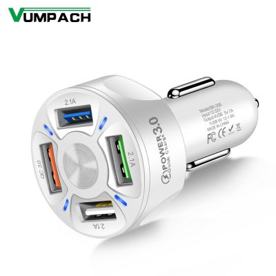 （SPOT EXPRESS） VumpachCar Charge 4พอร์ต USB 48W Quick 7ACharging11 XiaomiMobileCharger AdapterCar