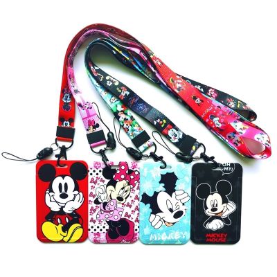 Disney Mickey Minnie Mouse Girls Tali Geser Tempat Kartu ID Penyimpan Lencana Lengan Kartu Plastik Keras untuk Pekerja