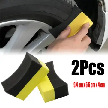 Tire Dressing Applicator Brush, Car Wheel Waxing Sponge With Case Auto Tyre  Cleaning Pad For Tire Gel2pcsyellow+black
