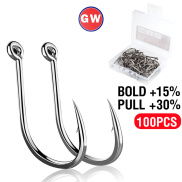 100Pcs Box AKAKUMA High Carbon Steel Stainless Barbed Fishing Hooks