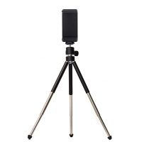 fyjhThree-section Stretched Aluminum Alloy Projector Miniature Camera Tripod Mobile Phone Clip Live Video Desktop Stand PTZ Support