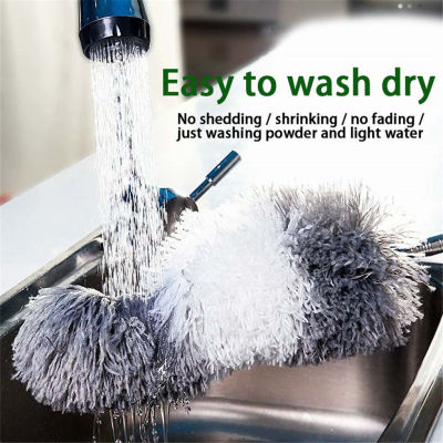 Extendable Feather Duster Brush Microfiber Long Handle Home Dust Cleaning Tool