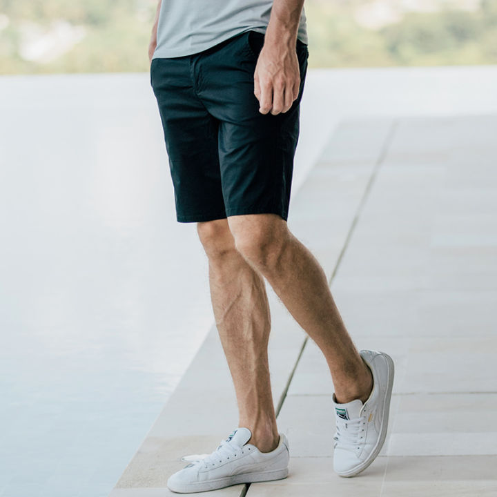2021KUEGOU Cotton Solid Color Mens shorts Summer Pants Micro stretch Casual Pants Slim Fashion Shorts For Men Plus Size KK-2920