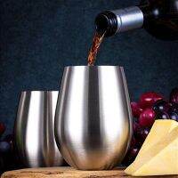 【CW】☎㍿  Wine Glasses Large   Stemless Goblets oz Unbreakable Shatterproof Metal Drinking Tumblers Tumbler Cup