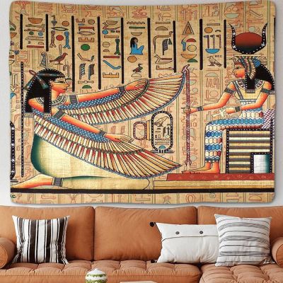 Hippie Bastet Vintage Ancient Egypt Tapestry Old Culture Printed Wall Hanging Decor Bohemian Home Dorm Decoration 75x58cm