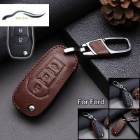 XINFAN หนัง Remote Flip Car Key Fob กรณีผู้ถือ Shell กระเป๋าพวงกุญแจสำหรับ Ford Ranger Wildtrak Everest EcoSport Explorer F150 F250 F350 Fiesta Mondeo