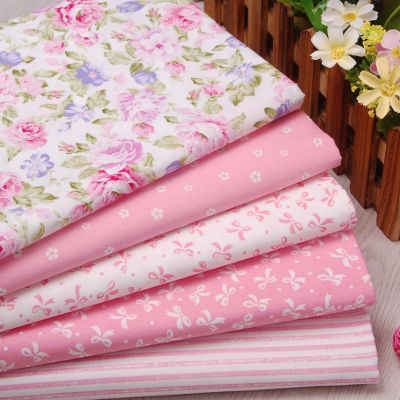 【YF】 Pink Bows Cotton Twill Fabric Sewing Baby Child Patchwork Quilting Textile Blanket Sheets
