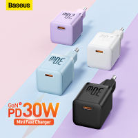 Baseus ที่ชาร์จ USB ชนิด C 30W โทรศัพท์พกพาได้เครื่องชาร์จติดผนังรองรับ Type C PD ตัวชาร์จไฟสำหรับ iPhone เร็ว14 13 12 11 Pro Max