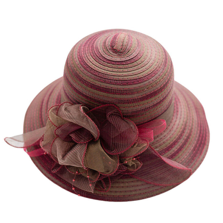 organza-top-hat-leisure-dome-cap-bucket-cap-gradient-hat-female-big-eaves-sun-hat