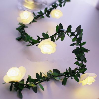 20/40led Rose Flower Led Fairy String Lights USB Battery Powered Wedding Christmas Lights Garland Decorations for Home Outdoor