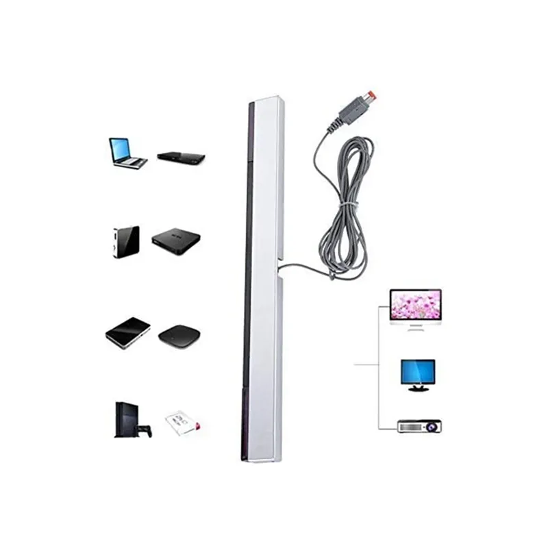 Game Accessories for Wii Sensor Bar Wired Receivers IR Signal Ray USB Plug  Replacement Sensor Bar Reciever for WII/WIIU 