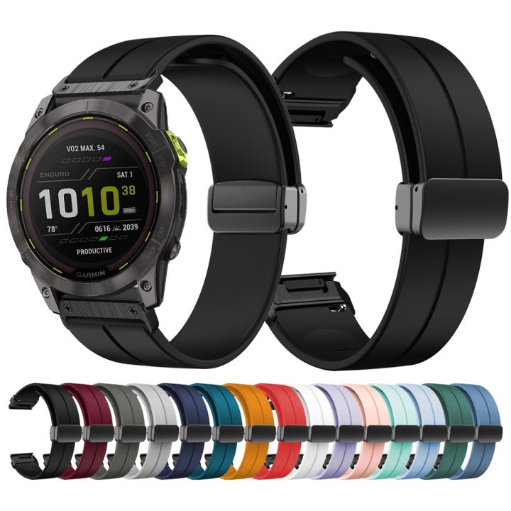 silicone-magnetic-folding-buckle-strap-for-garmin-forerunner-955-935-745-945-lte-s62-s60-instinct-2-45mm-band-bracelet-wristband