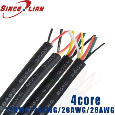 【original】 การปรับปรุงการจัดส่งสายไฟ22AWG ในบ้านชุบดีบุกลวดทองแดง28AWG ฟรี24AWG RVV 5ม./10ม. 4ลวด26AWG วงจรไฟฟ้าและชิ้นส่วน