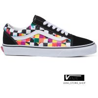 VANS OLD SKOOL FLORAL CHECKERBOARD BLACK TRUE WHITE  (สินค้ามีประกันแท้)