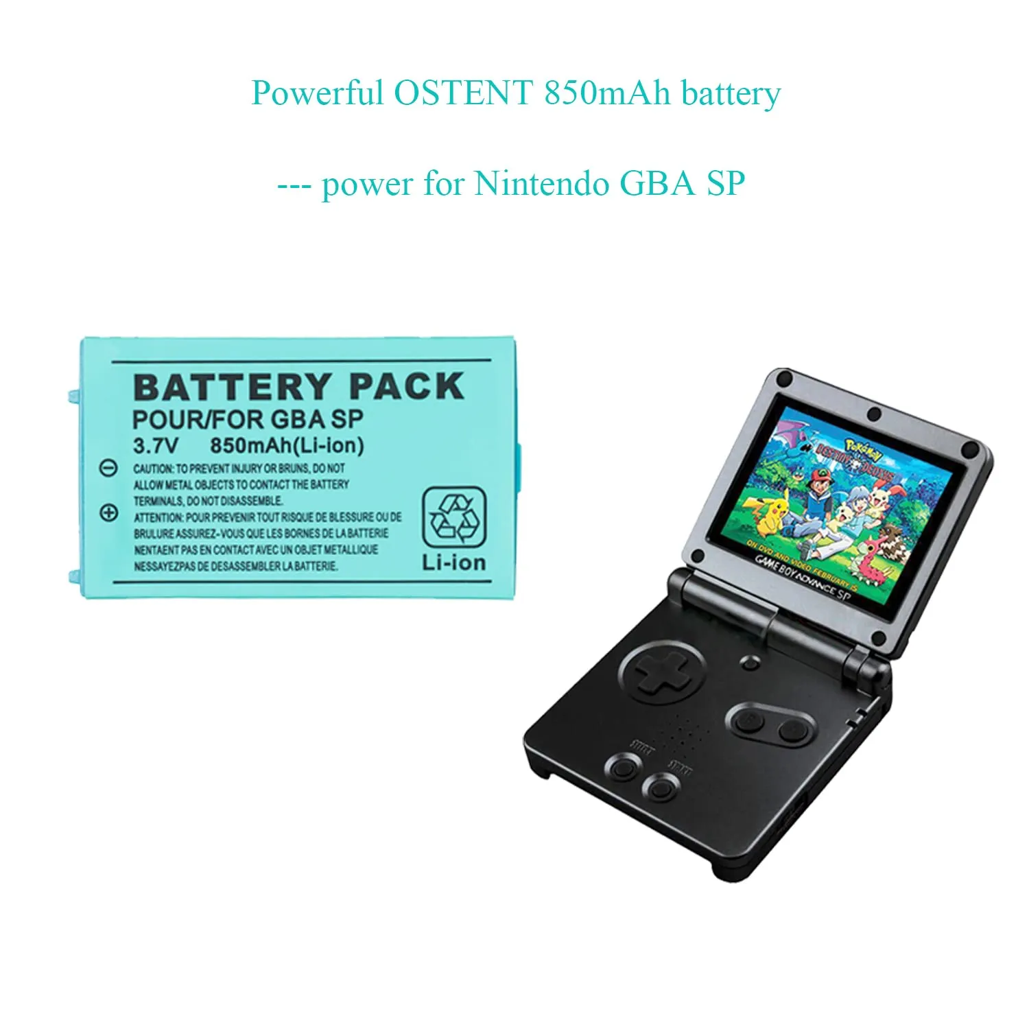 OSTENT 850mAh Rechargeable Lithium-ion Battery + Tool Pack Kit Compatible  for Nintendo GBA SP Game Boy Advance SP | Lazada Singapore