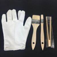 Wool brush and cotton gloves and bamboo clip for gilding leaf 100 Anti static 4 pieces per set free shipping