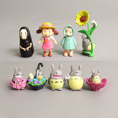 9pcs Totoro Kusakabe Mei Action Figure Miyazaki Hayao Anime Model Dolls No Face man Toys For Kids Collections