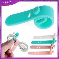 CHIZH 4/8PCS ซิลิโคน ที่เก็บของ ผู้จัดงาน ม้วนเก็บสาย คลิปหนีบสายไฟ สาย USB สายหูฟัง Ptotector