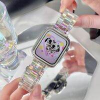 [ladies jewelry]เรซิ่น LaserTransparent วง ForWatch 7 41มม. 45มม. 38 40มม. 42 44มม. สาย Womenfor7 6 5 Se 4 3 2