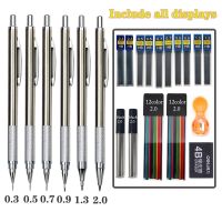 Metal Mechanical Set HB Color Lead Refills With Sharpener Erasers for Writing Sketching