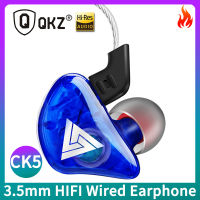 QKZ CK5หูฟังสปอร์ตหูฟังสเตอริโอ,ดั้งเดิมสำหรับ Xiaomi Samsung 3.5มม. AUX HIFI เบสเพลงดีเจมีสายหูฟังพร้อมไมโครโฟน HD